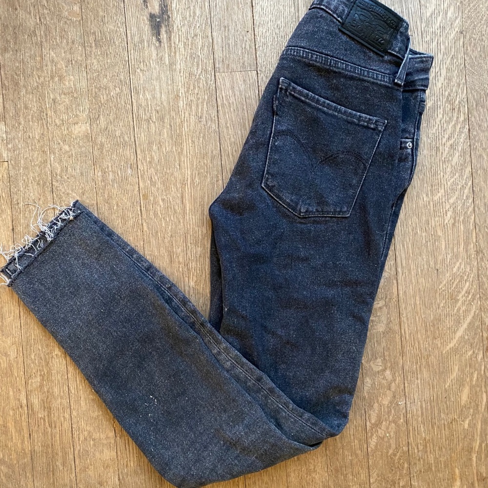 Levi’s Raw Hem Black Denim